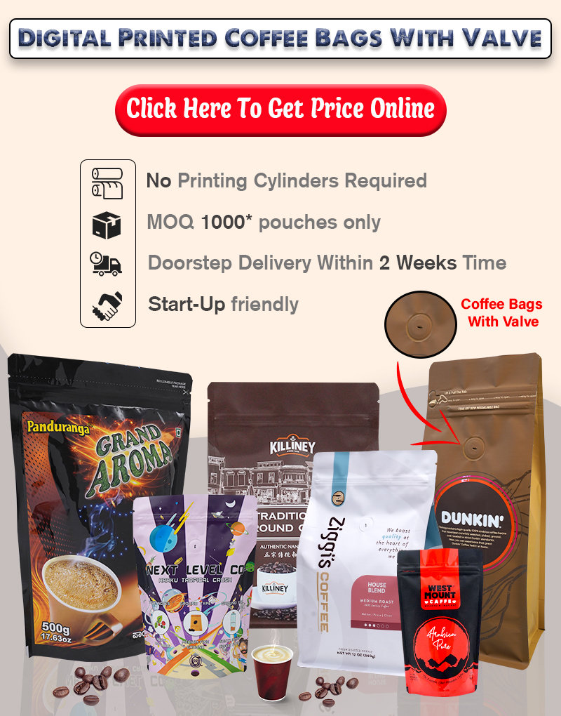 Digital Printed Coffee Bags With Valve